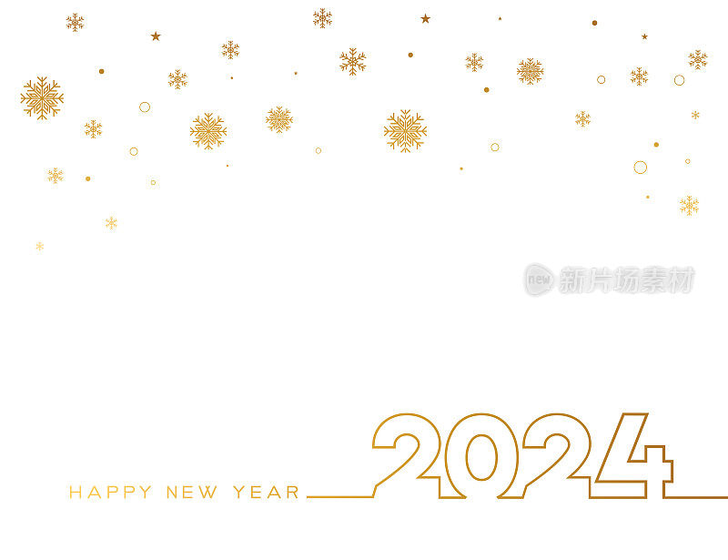 2024. 新年快乐。抽象数字上的背景矢量插图。节日设计贺卡，邀请，日历等矢量股票插图